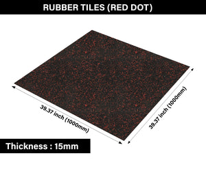 RUBBER FLOOR (1000mm x 1000mm) (Thickness : 15mm) (RED DOT) (SET OF 37pc)