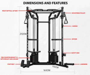 FUNCTIONAL TRAINER WITH SQUAT RACK - FT01