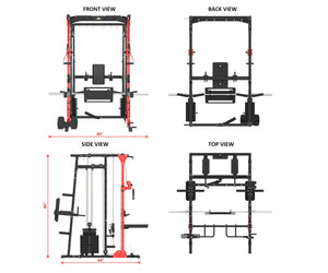 MULTI FUNCTIONAL SMITH MACHINE WITH LEG PRESS - SM01