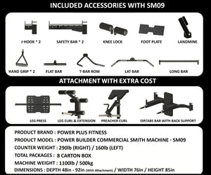 POWER BUILDER COMMERCIAL SMITH MACHINE - SM09 (DEMO UNIT - PICKUP AT CALGARY)