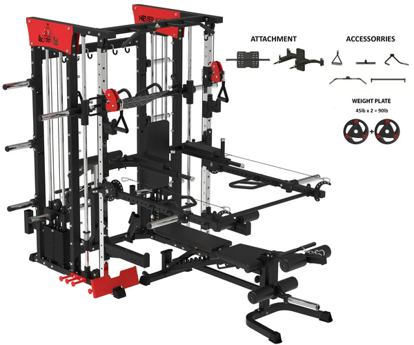 Load image into Gallery viewer, POWER PACK COMMERCIAL SMITH MACHINE - SM04 (Red)
