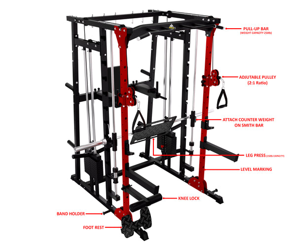 Load image into Gallery viewer, MULTI FUNCTIONAL SMITH MACHINE WITH LEG PRESS - SM01