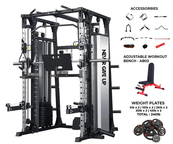 Load image into Gallery viewer, PREMIUM SMITH MACHINE WITH LEG PRESS - SM07