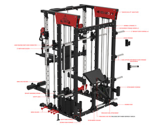 POWER PACK COMMERCIAL SMITH MACHINE - SM04 (Red)