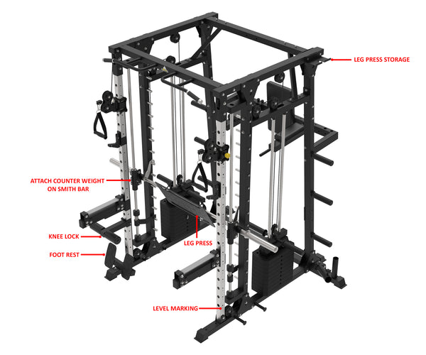 Load image into Gallery viewer, HEAVY DUTY SMITH MACHINE WITH LEG PRESS - SM02 (PRE ORDER)
