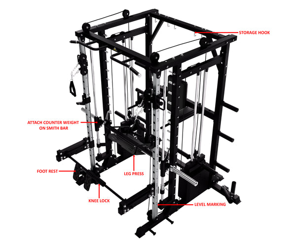 Load image into Gallery viewer, HEAVY DUTY SMITH MACHINE WITH LEG PRESS - SM05 (PRE ORDER)