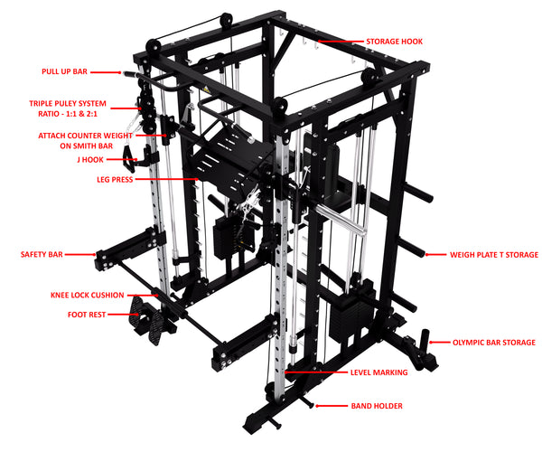 Load image into Gallery viewer, HEAVY DUTY SMITH MACHINE WITH LEG PRESS - SM02 (PRE ORDER)