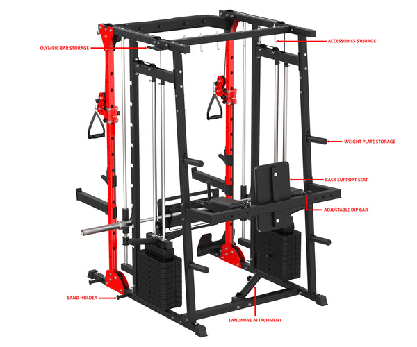 Load image into Gallery viewer, MULTI FUNCTIONAL SMITH MACHINE WITH LEG PRESS - SM01 (PRE ORDER)