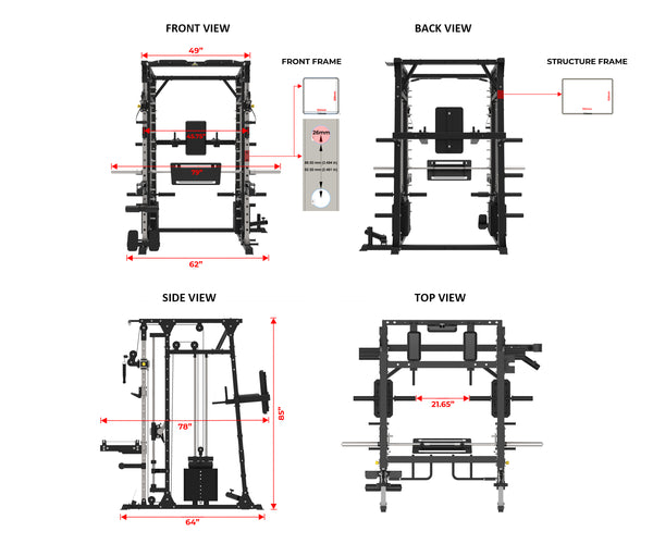 Load image into Gallery viewer, HEAVY DUTY SMITH MACHINE WITH LEG PRESS - SM02 (PRE ORDER)