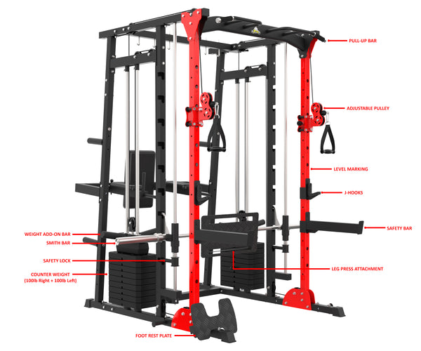 Load image into Gallery viewer, MULTI FUNCTIONAL SMITH MACHINE WITH LEG PRESS - SM01 (PRE ORDER)