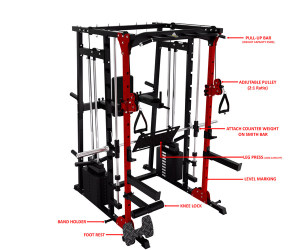 Load image into Gallery viewer, MULTI FUNCTIONAL SMITH MACHINE WITH LEG PRESS - SM01