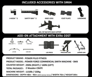 POWER FORCE COMMERCIAL SMITH MACHINE - SMX