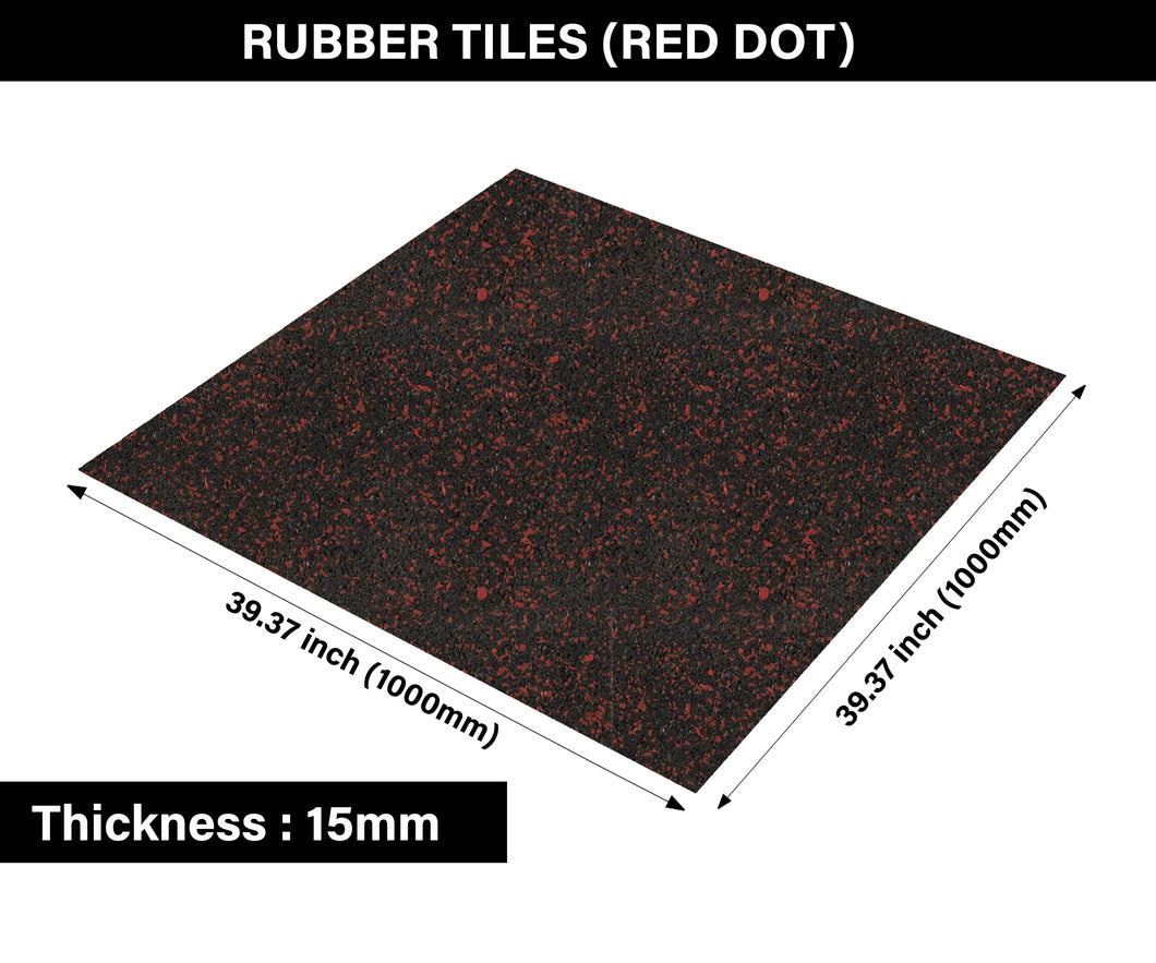 RUBBER FLOOR (1000mm x 1000mm) (Thickness : 15mm) (RED DOT) (SET OF 37pc)