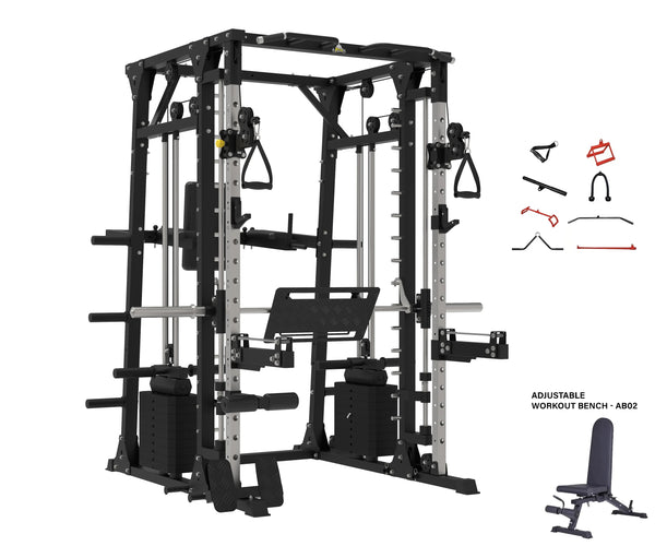 Load image into Gallery viewer, HEAVY DUTY SMITH MACHINE WITH LEG PRESS - SM02
