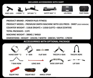 PREMIUM SMITH MACHINE WITH LEG PRESS - SM07