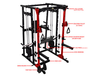 MULTI FUNCTIONAL SMITH MACHINE WITH LEG PRESS - SM01