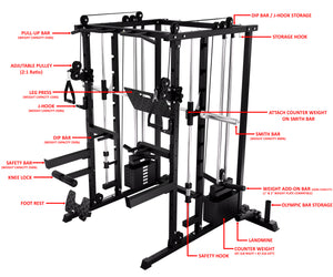 SMITH MACHINE COMPACTE AVEC LEG PRESS - SM00 (PRÉCOMMANDE - LIVRAISON EN OCTOBRE)