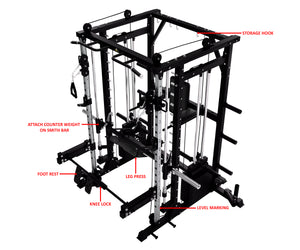 HEAVY DUTY SMITH MACHINE WITH LEG PRESS - SM05 (PRE ORDER)