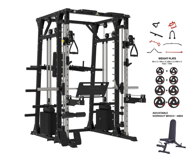 Load image into Gallery viewer, HEAVY DUTY SMITH MACHINE WITH LEG PRESS - SM02
