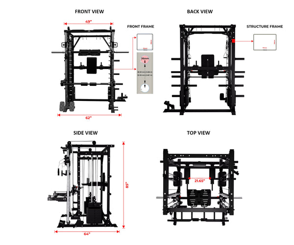 Load image into Gallery viewer, HEAVY DUTY SMITH MACHINE WITH LEG PRESS - SM02