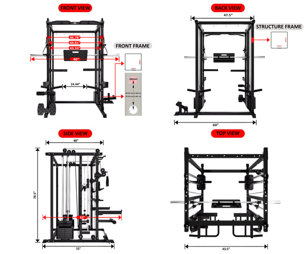 Charger l'image dans la galerie, SMITH MACHINE COMPACTE AVEC LEG PRESS - SM00 (PRÉCOMMANDE - LIVRAISON EN OCTOBRE)