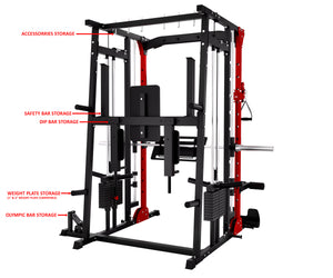 MULTI FUNCTIONAL SMITH MACHINE WITH LEG PRESS - SM01