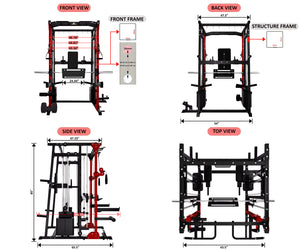 MULTI FUNCTIONAL SMITH MACHINE WITH LEG PRESS - SM01