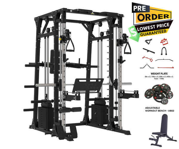 Load image into Gallery viewer, HEAVY DUTY SMITH MACHINE WITH LEG PRESS - SM02 (PRE ORDER)
